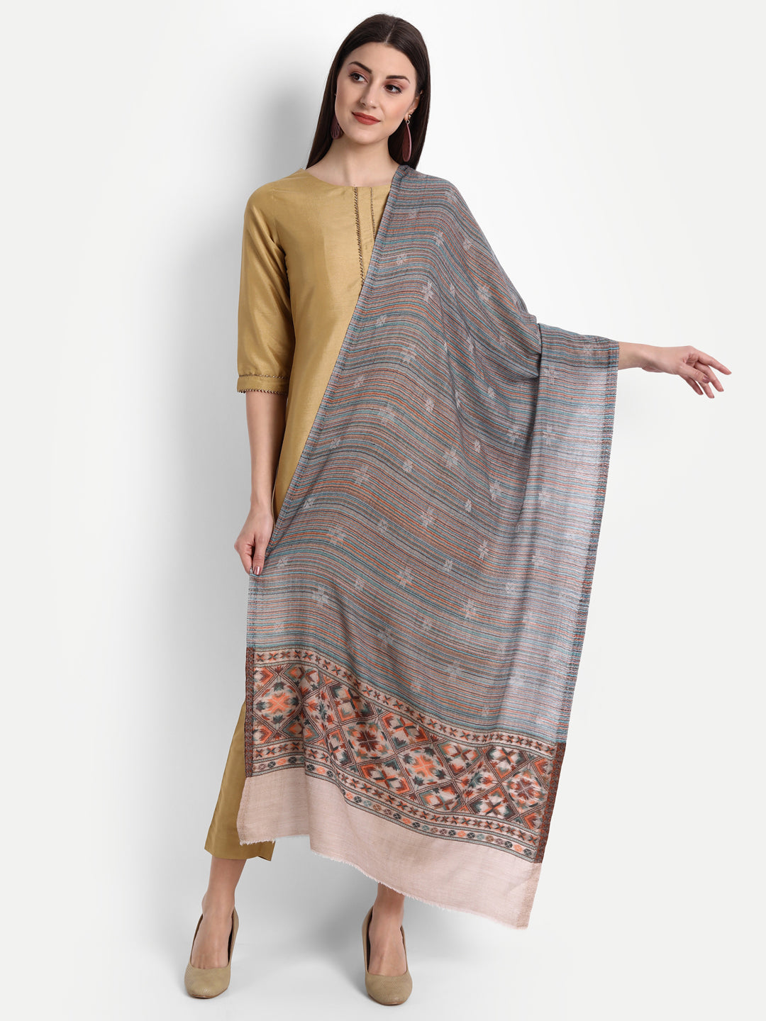Ultra Soft Fine-Wool Kani Woven Stole | Multicolor - Zamour
