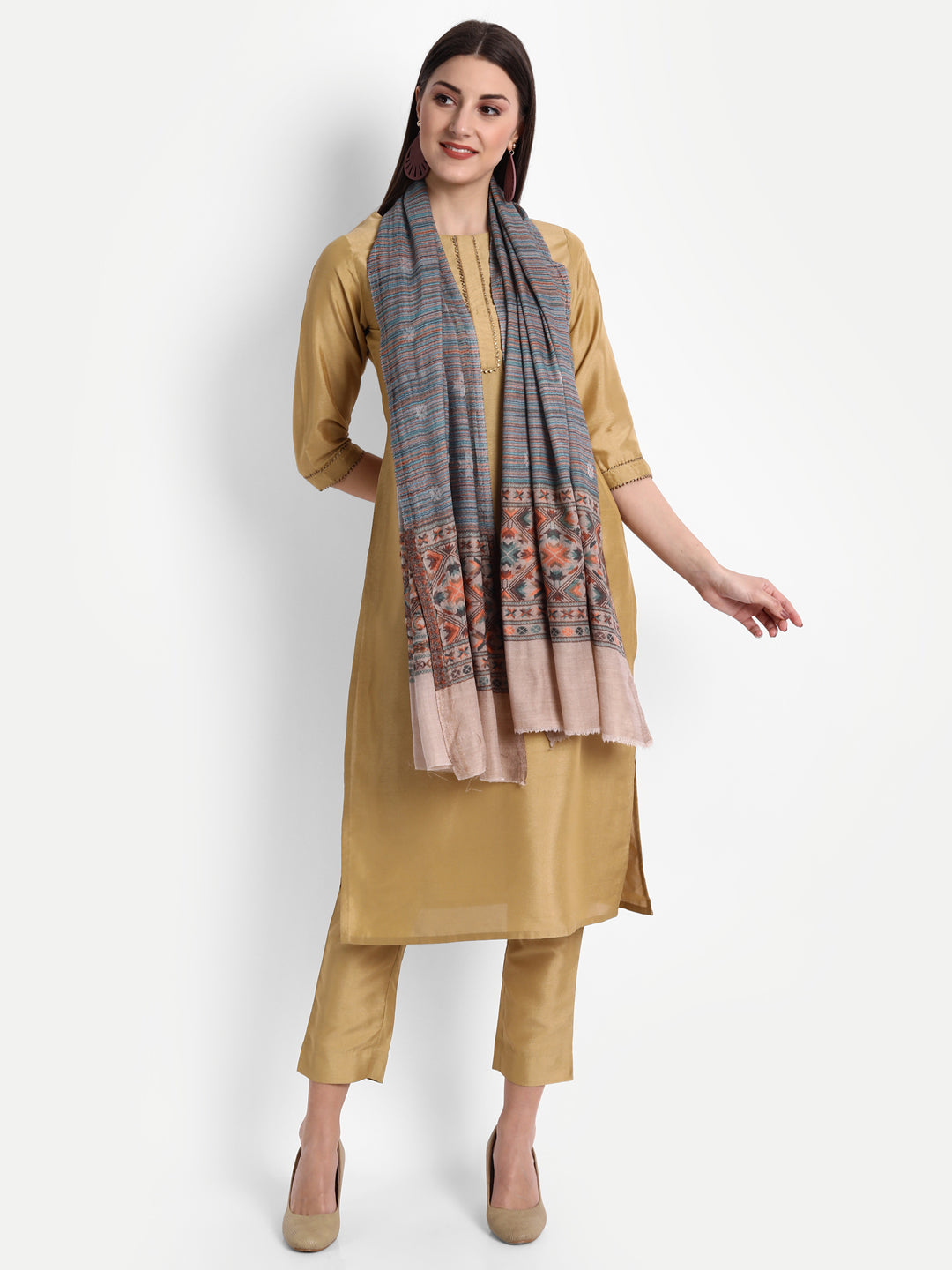 Ultra Soft Fine-Wool Kani Woven Stole | Multicolor - Zamour