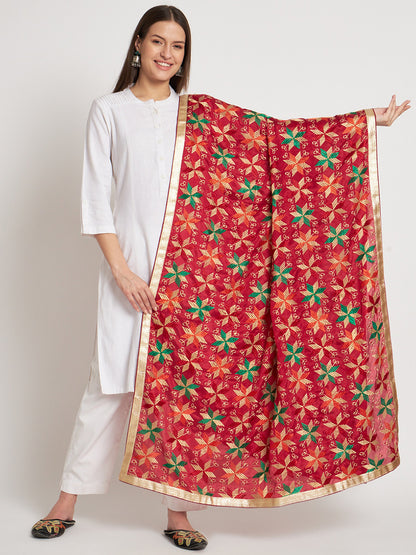 Punjabi Phulkari Dupatta with Heavy Embroidery | Multicolor