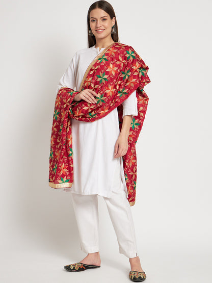 Punjabi Phulkari Dupatta with Heavy Embroidery | Multicolor
