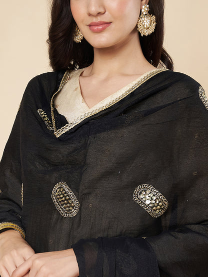 Ethnic Chinnon Dupatta for Women | Black