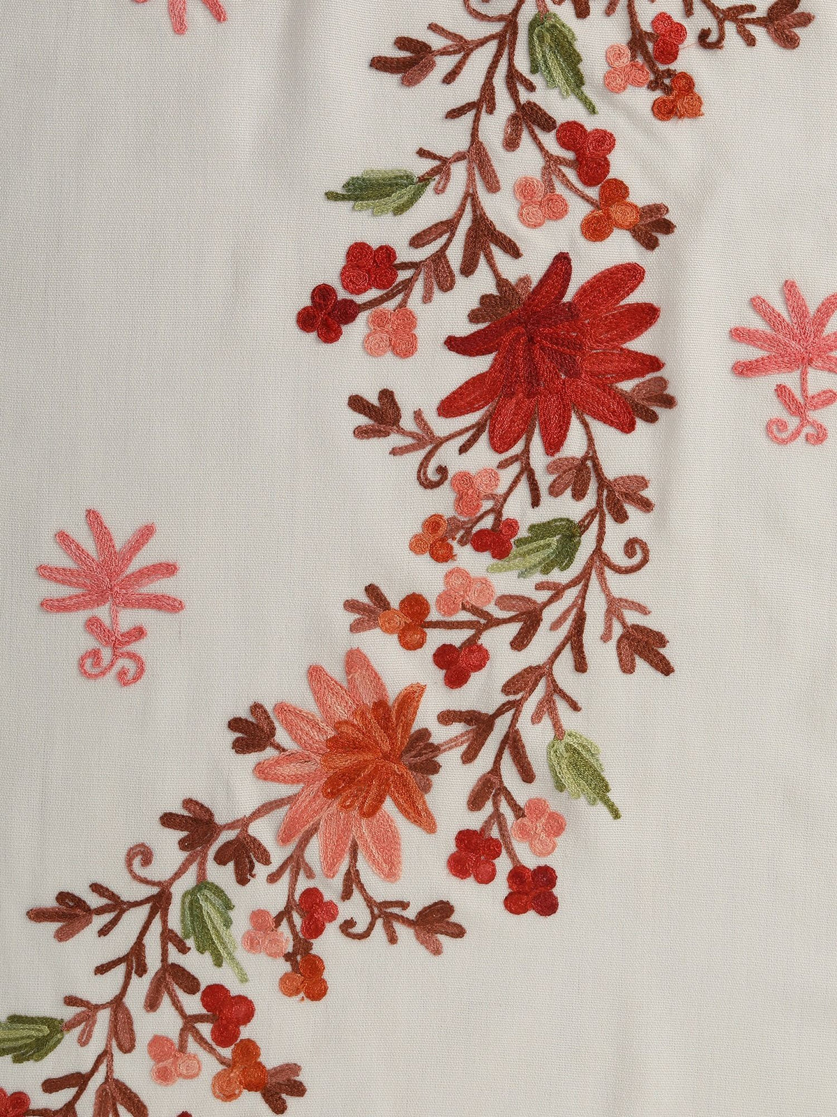 Kashmiri Aari Embroidery Woollen Stole for Men | White - photo 4