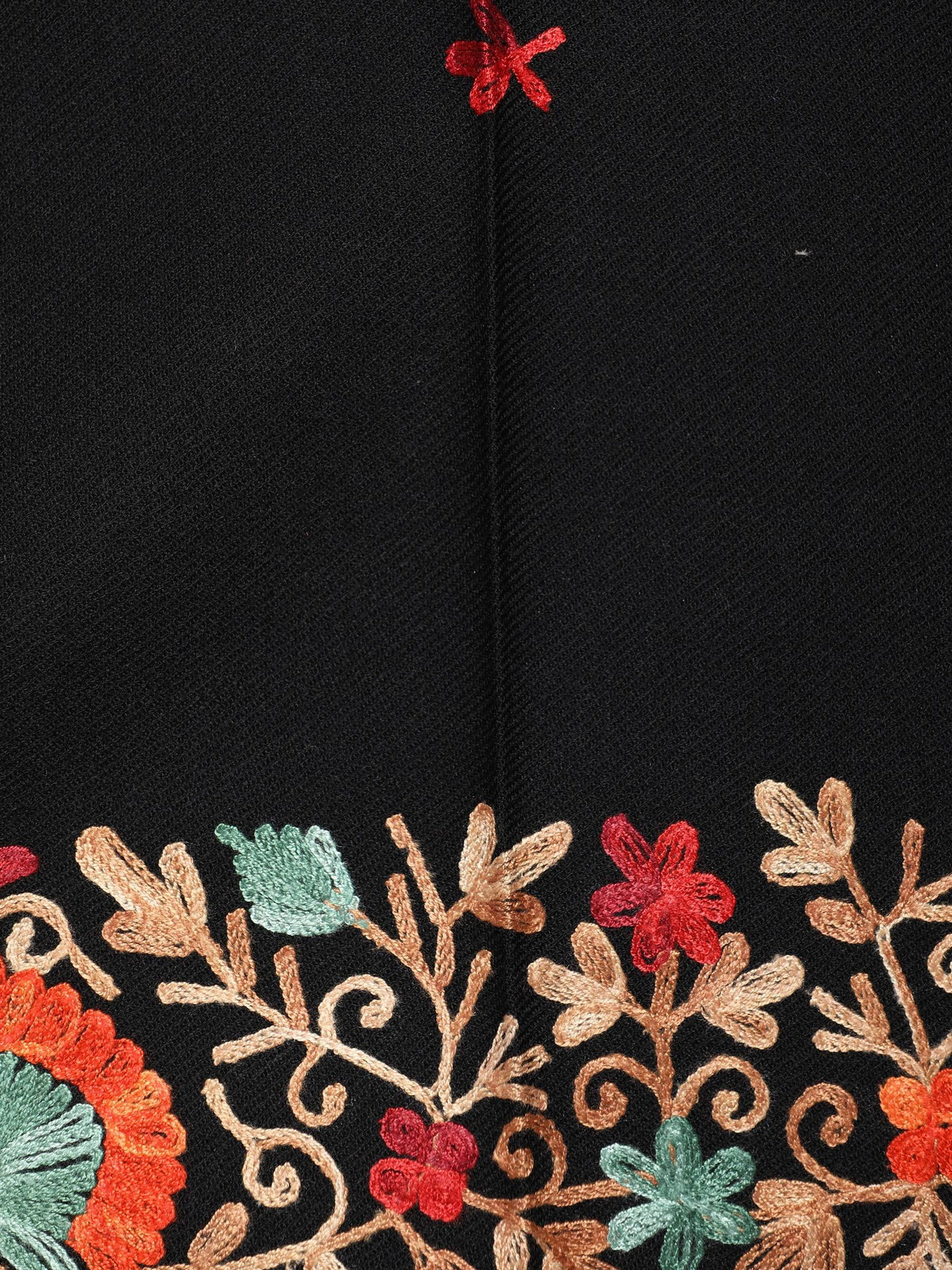 Kashmiri Aari Embroidered Woollen Stole for Men | Black - photo 5