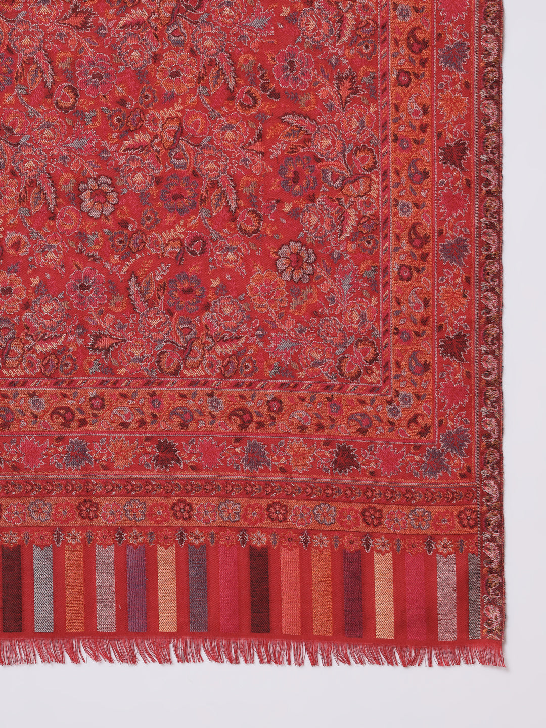 Kani Woven Shawl for Women in Paisley Design Weaving | Maroon