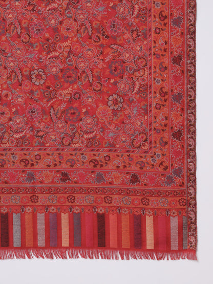 Kani Woven Shawl for Women in Paisley Design Weaving | Maroon