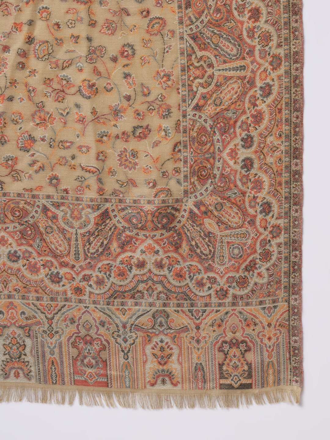 Kani Woven Shawl for Women in Paisley Design Weaving | Brown