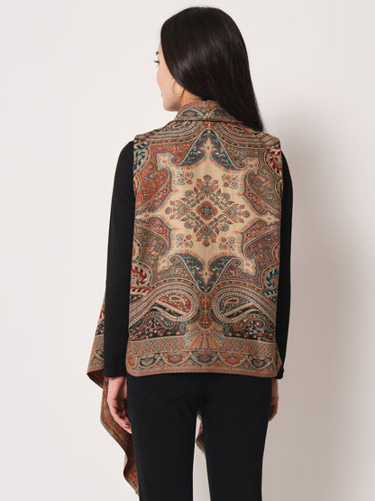 Women's Woven Cape Shrug with Paisley Pattern | Multicolor