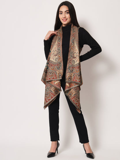 Women's Woven Cape Shrug with Paisley Pattern | Multicolor