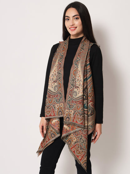 Women's Woven Cape Shrug with Paisley Pattern | Multicolor