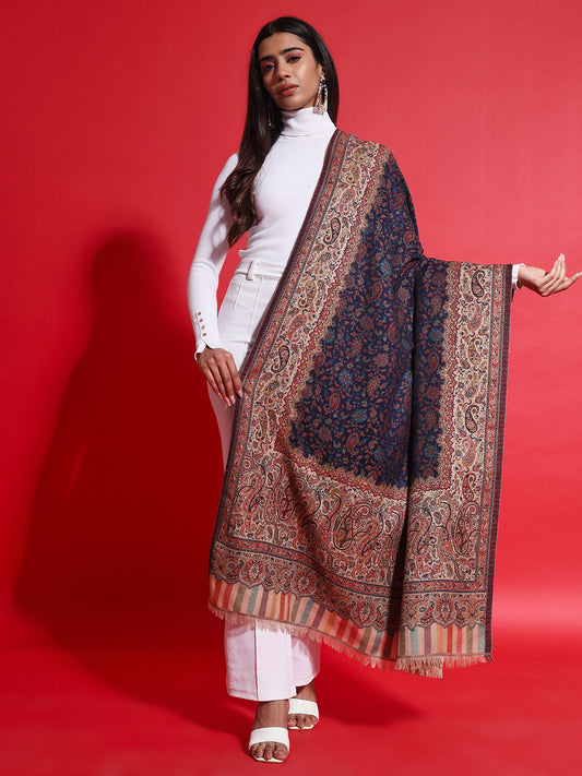 Kani Kashmiri Jaal Royal Shawl for Women | Blue