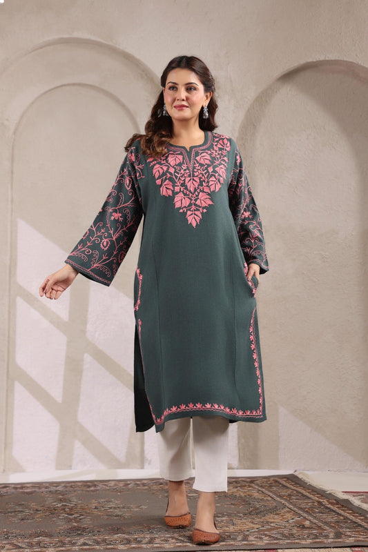 Chinar Embroidery Kashmiri Pheran | Grey