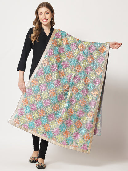 Punjabi Phulkari Dupatta with Heavy Embroidery | Multicolor