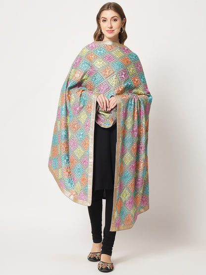 Punjabi Phulkari Dupatta with Heavy Embroidery | Multicolor