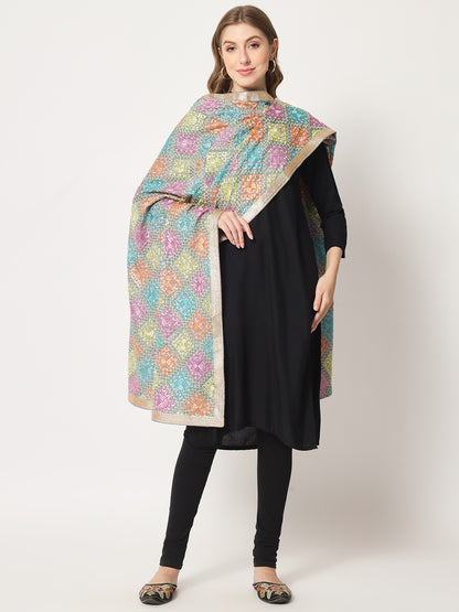 Punjabi Phulkari Dupatta with Heavy Embroidery | Multicolor