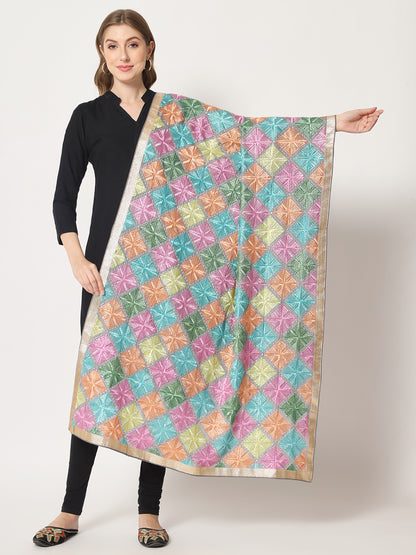 Punjabi Phulkari Dupatta with Heavy Embroidery | Multicolor