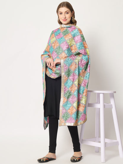 Punjabi Phulkari Dupatta with Heavy Embroidery | Multicolor