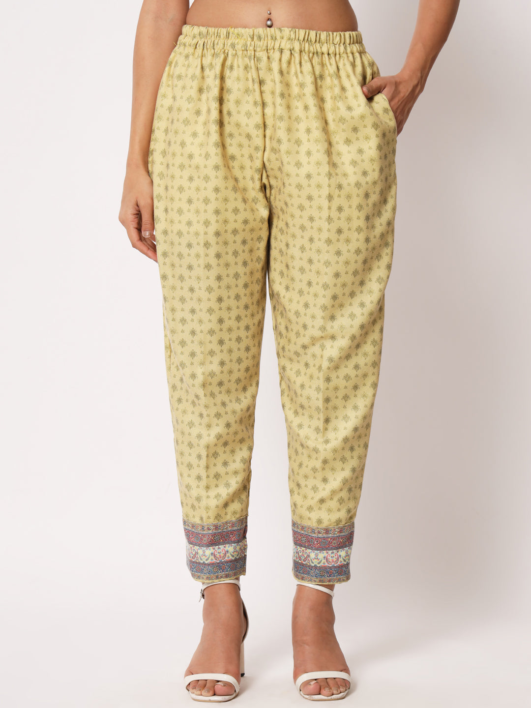 Unstitched Printed Design Kalamkari Handwork Dress Material | Pista