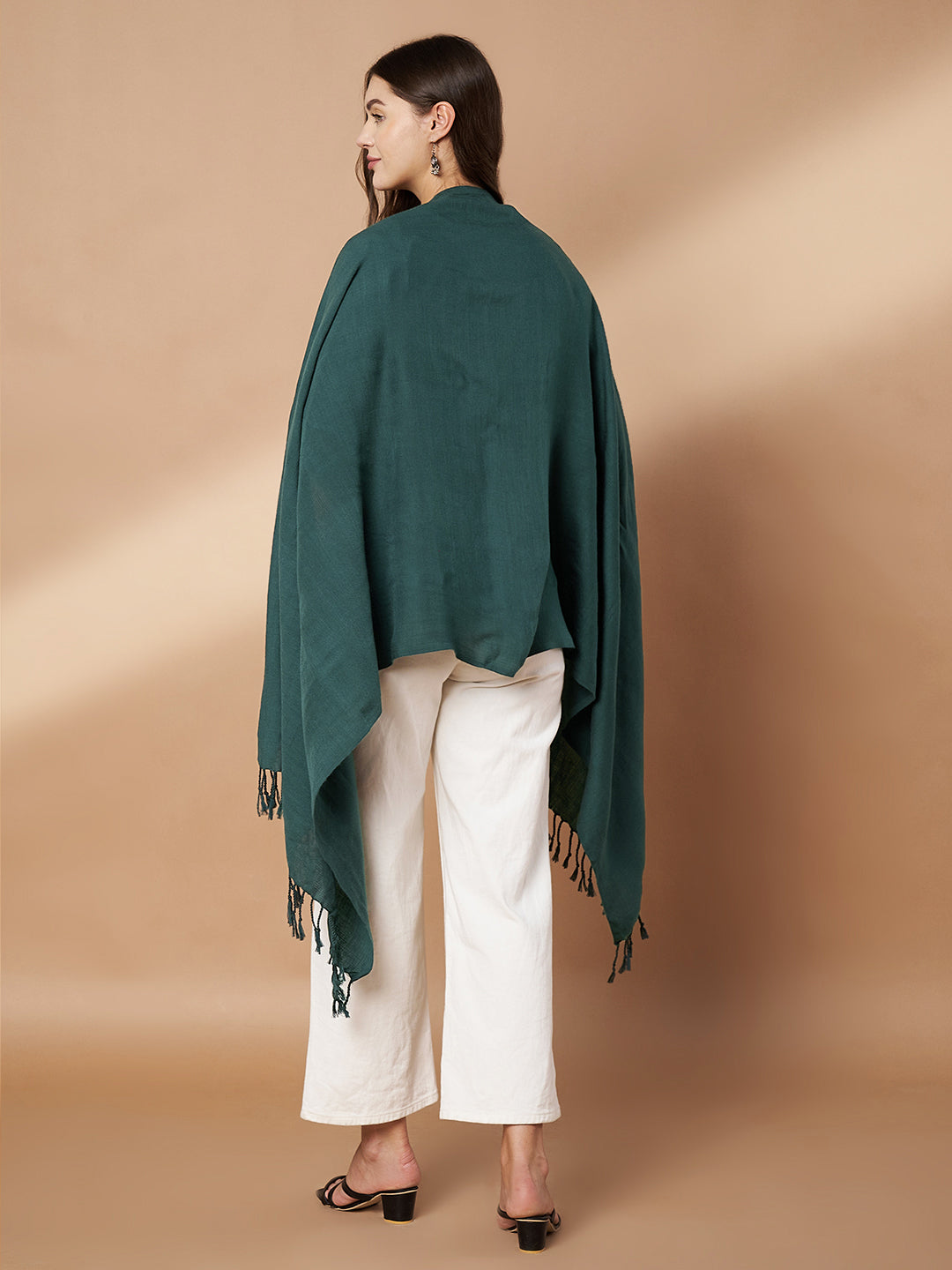 Plain Grey Woolen Stole for Women | Grey