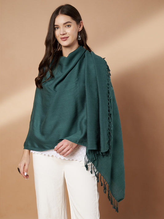 Plain Grey Woolen Stole for Women | Grey