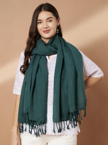 Plain Grey Woolen Stole for Women | Grey