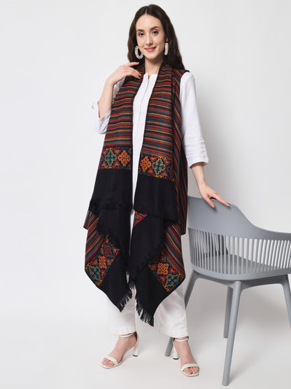 Women's Woven Cape Shrug in Himalayan Stripes | Multicolor