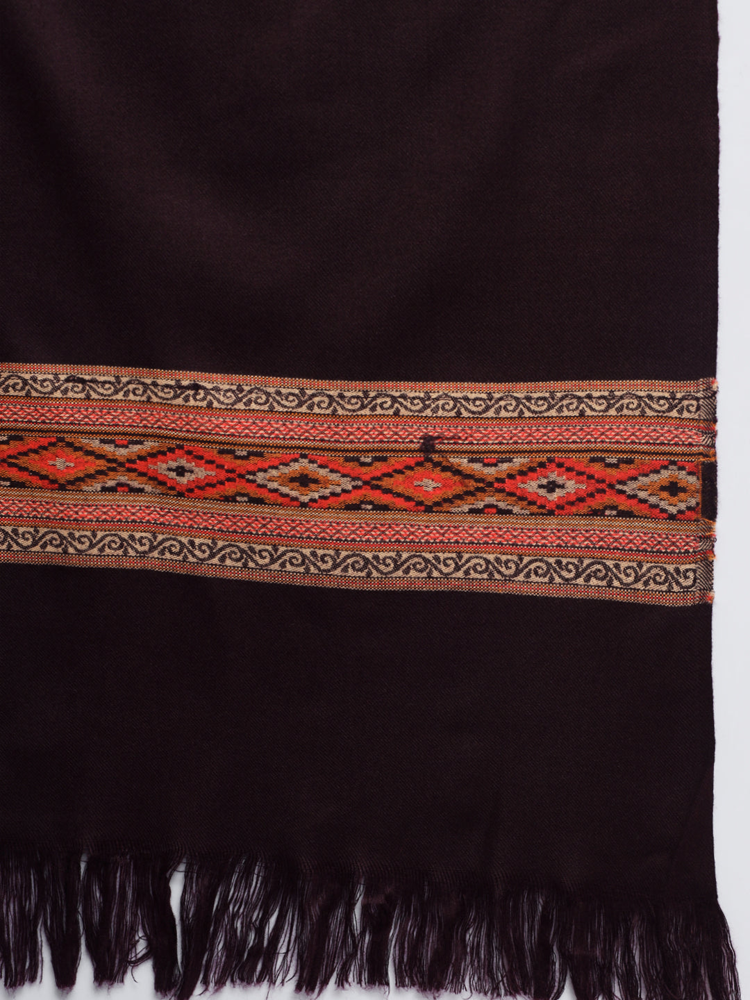 Kullu Himalayan Striped Border Shawl for Women | Wine