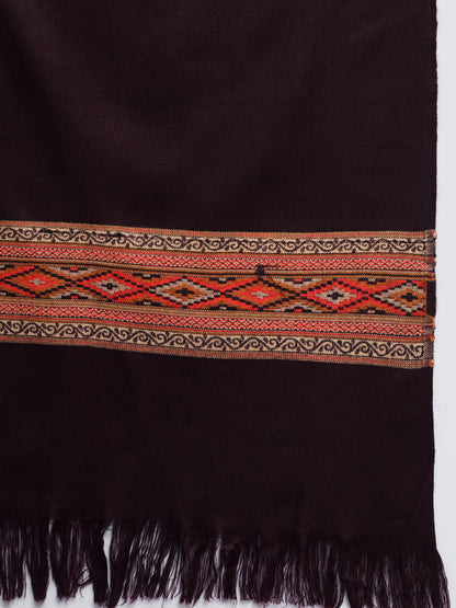 Kullu Himalayan Striped Border Shawl for Women | Wine