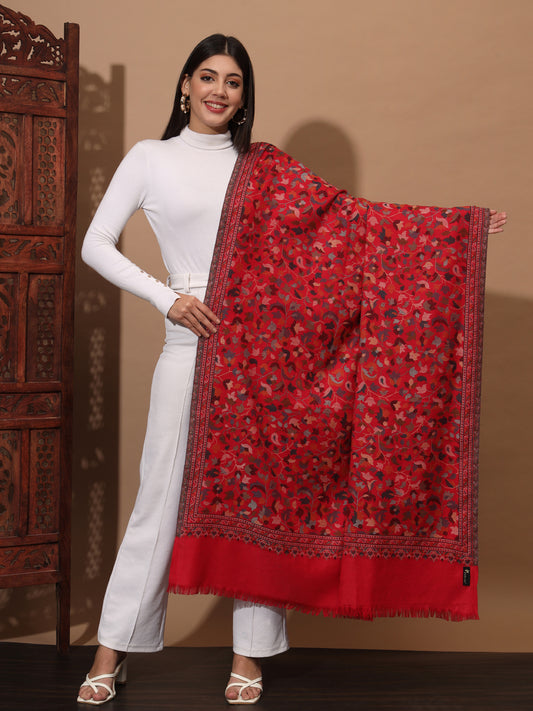 Kani Weave Woven Floral Shawl for Women in Paisley Jaal Patterns | Magenta