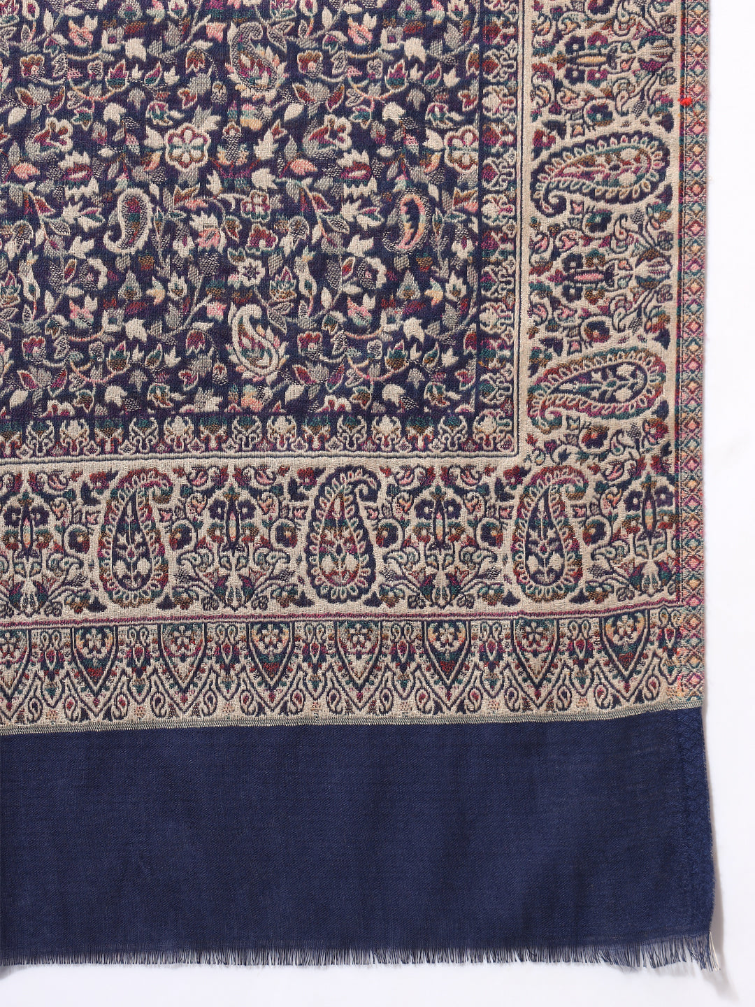 Kani Weave Woven Stole for Women in Paisley Jaal Patterns | Blue