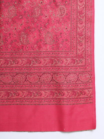 Unstitched Kani Woven Design Suit Dress Material | Pink