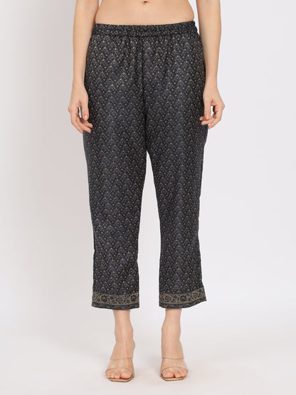 Unstitched Kani Woven Design Suit Dress Material | Navy