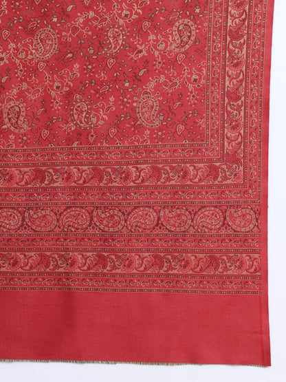 Unstitched Kani Woven Design Suit Dress Material | Maroon