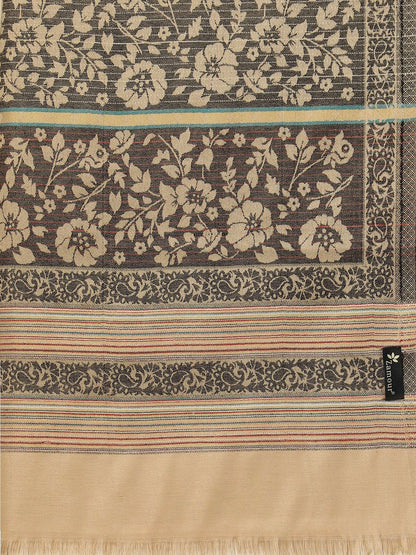 Jacquard Woven Shawl for Men in Floral Patterns | Brown - photo 4