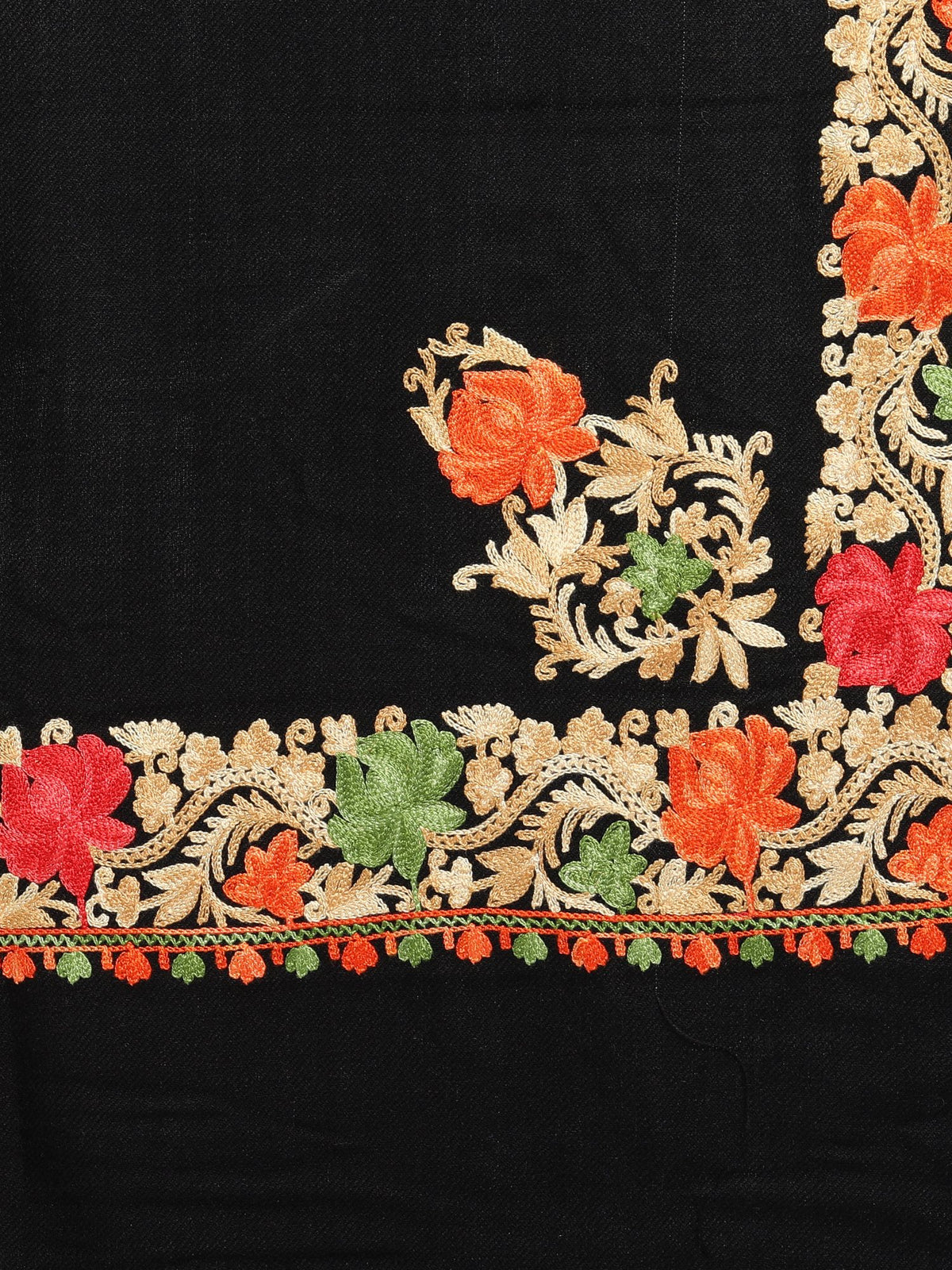 Aari Embroidered Stole for Men | Black - photo 4