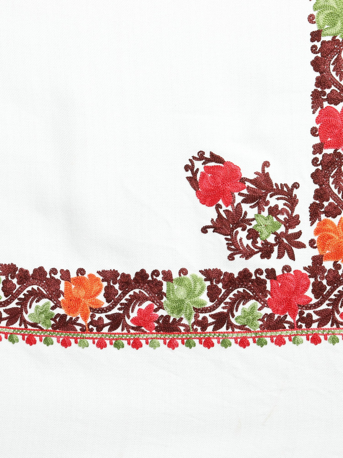 Aari Embroidered Stole for Men | White - photo 5