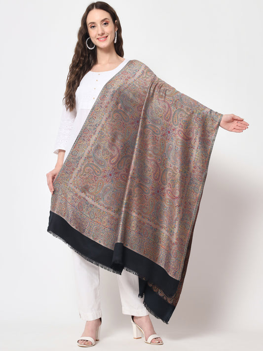 Women Woven Design Modal Shawl | Black