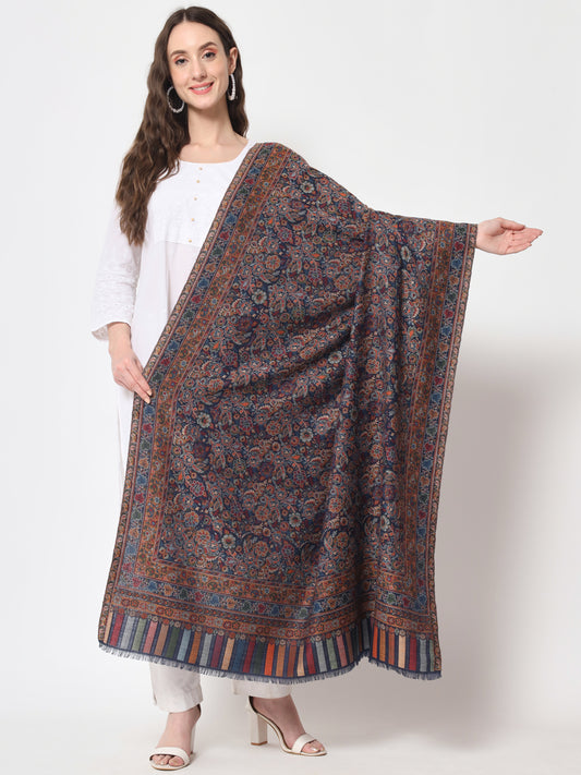 Kani Woven Shawl for Women in Paisley Design Weaving | Blue