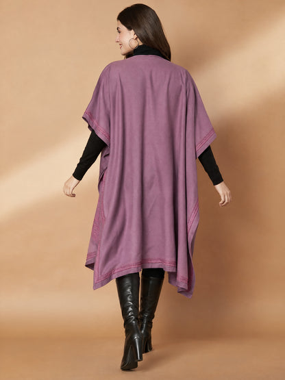 Paisley Embroidery Lavender Pheran Shrug