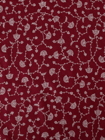 Fine Sozni Jaal Embroidery Kashmiri Wool Shawl for Men | Maroon - photo 4