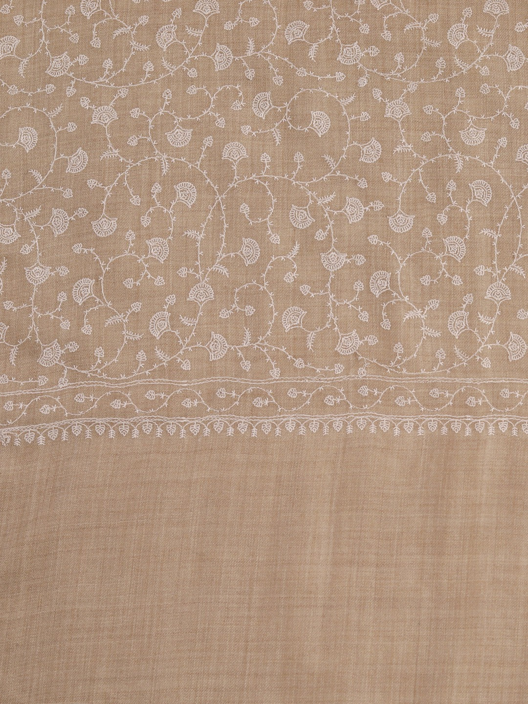 Fine Sozni Jaal Embroidery Kashmiri Wool Shawl for Men | Brown - photo 5