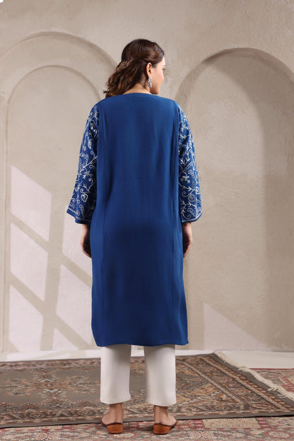 Chinar Embroidery Kashmiri Pheran | Blue