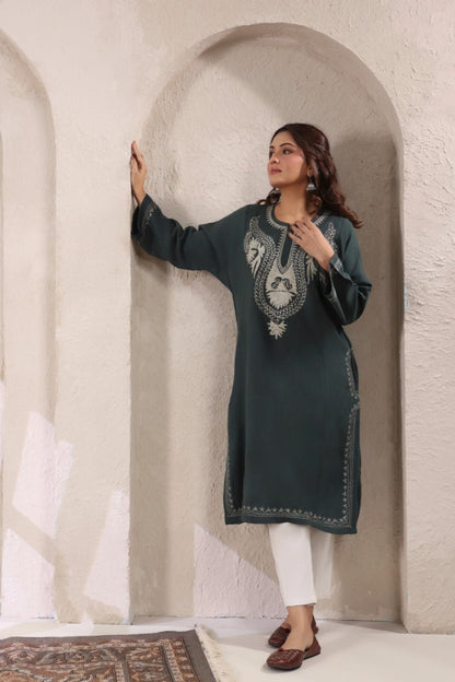 Kashmiri Pheran with Zari Embroidery | Grey