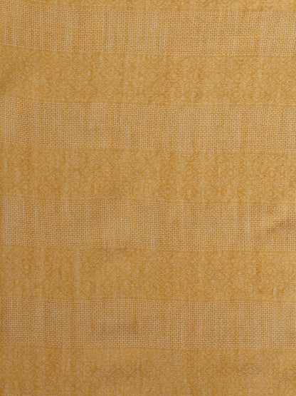 Pure Fine Wool Woolen Stole for Women in Striped Weaving | Mustard