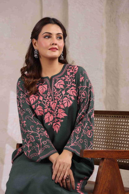 Chinar Embroidery Kashmiri Pheran | Grey