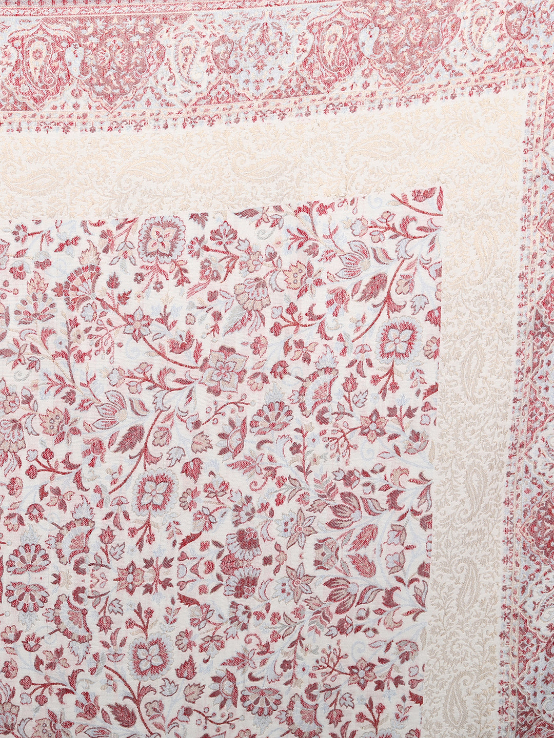 Kani Woven Shawl for Women in Zari Pattern | White