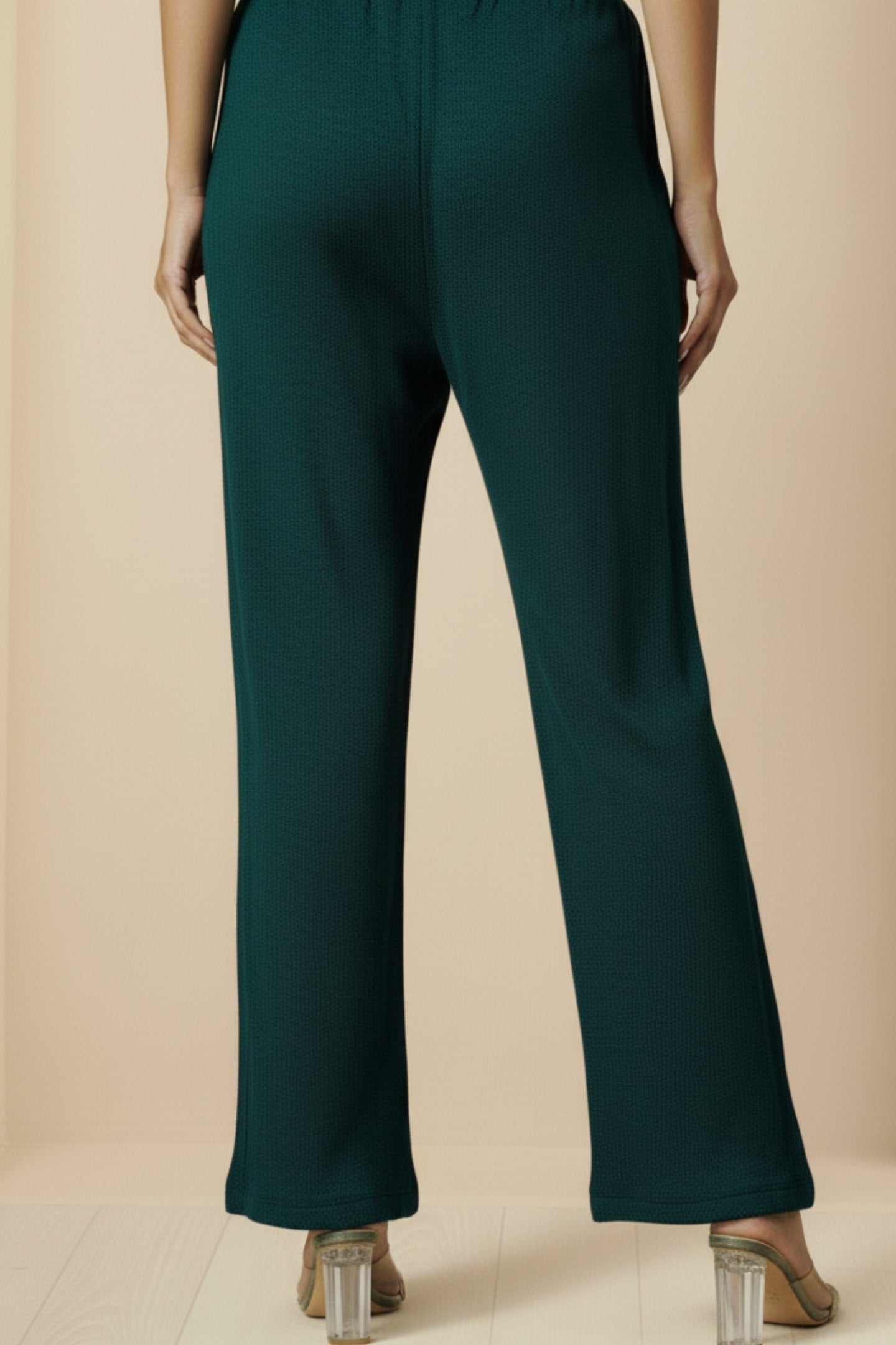 Floral Knitted Aari Embroidery Coord Set | Teal