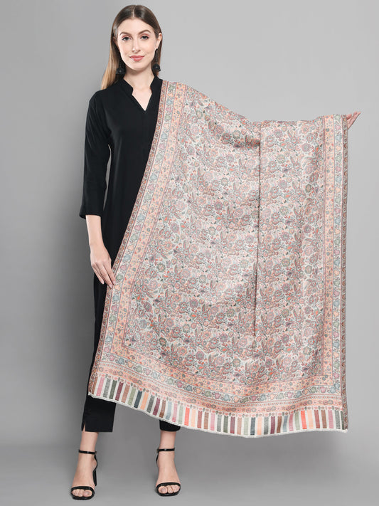 Kani Woven Shawl for Women in Paisley Design Weaving | Off White