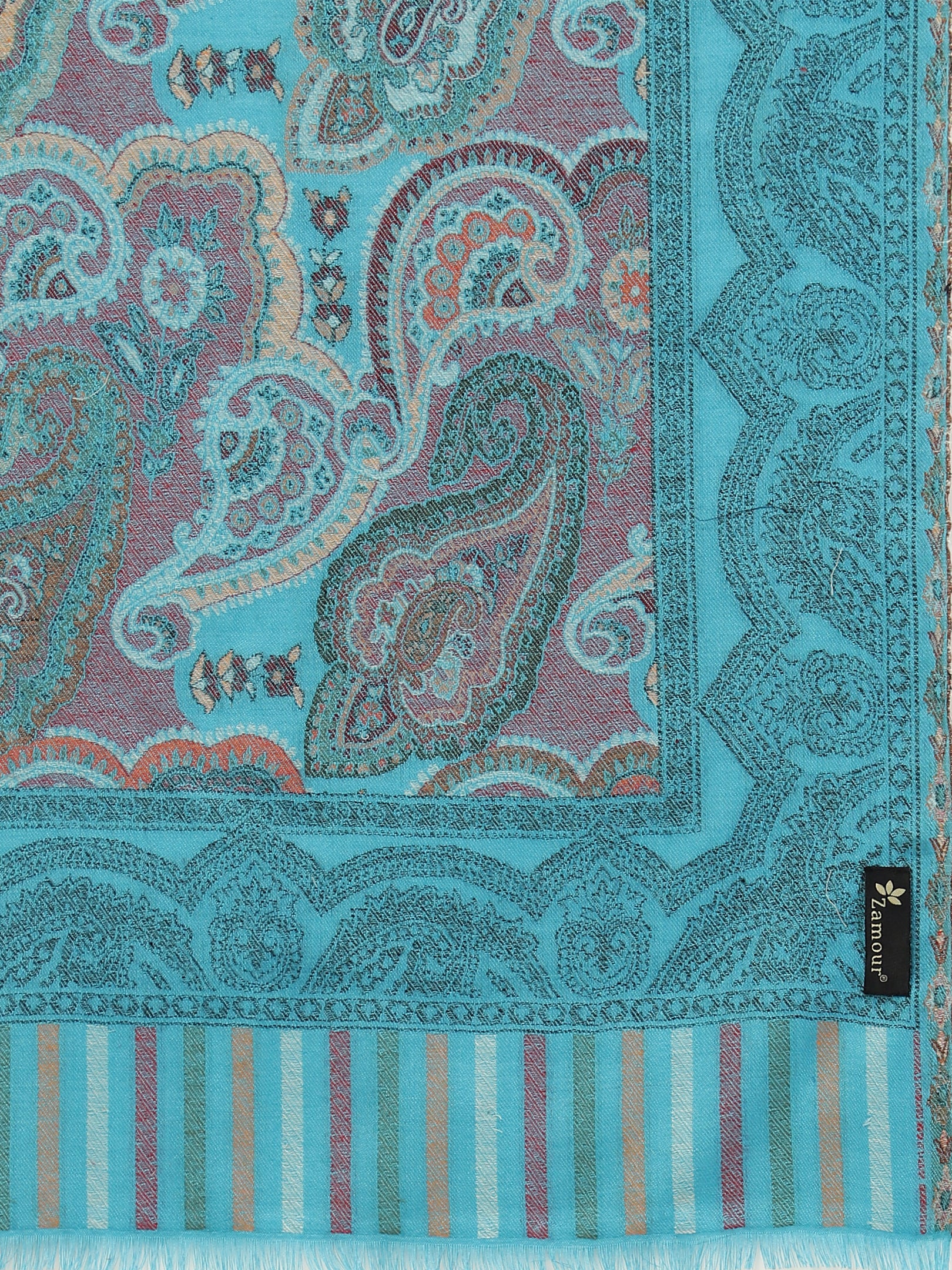 Kani Paisley Weave Pure Wool Shawl For Women | Firozi