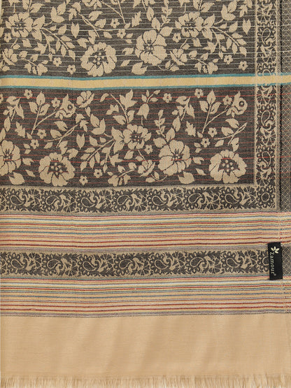 Jacquard Woven Shawl for Women in Floral Patterns | Brown