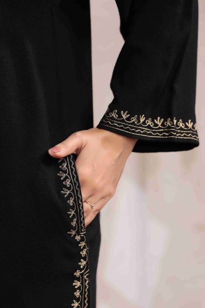 Kashmiri Pheran with Zari Embroidery | Black